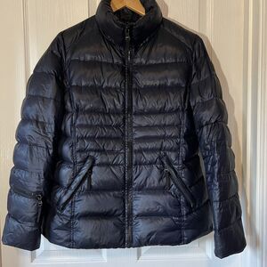 Andrew Marc Puffer 650 fill Down Jacket Coat Packable Womens Navy Black M